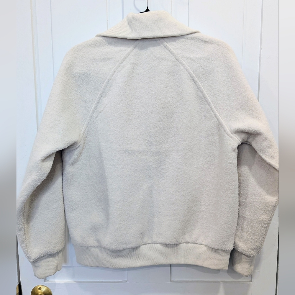 Joie Cream Bomper Fleeve Zip-Up Jacket | Small - Picture 3 of 5